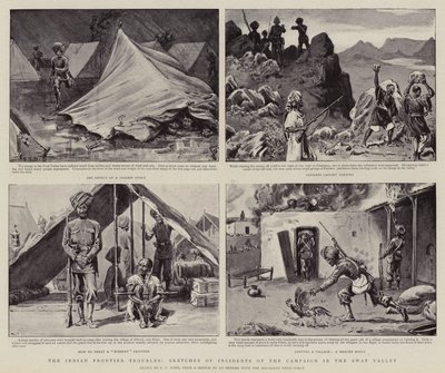 Les troubles de la frontière indienne, croquis d